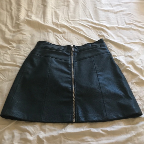 Bershka Dresses & Skirts - Bershka Deep Green Faux Leather Skirt